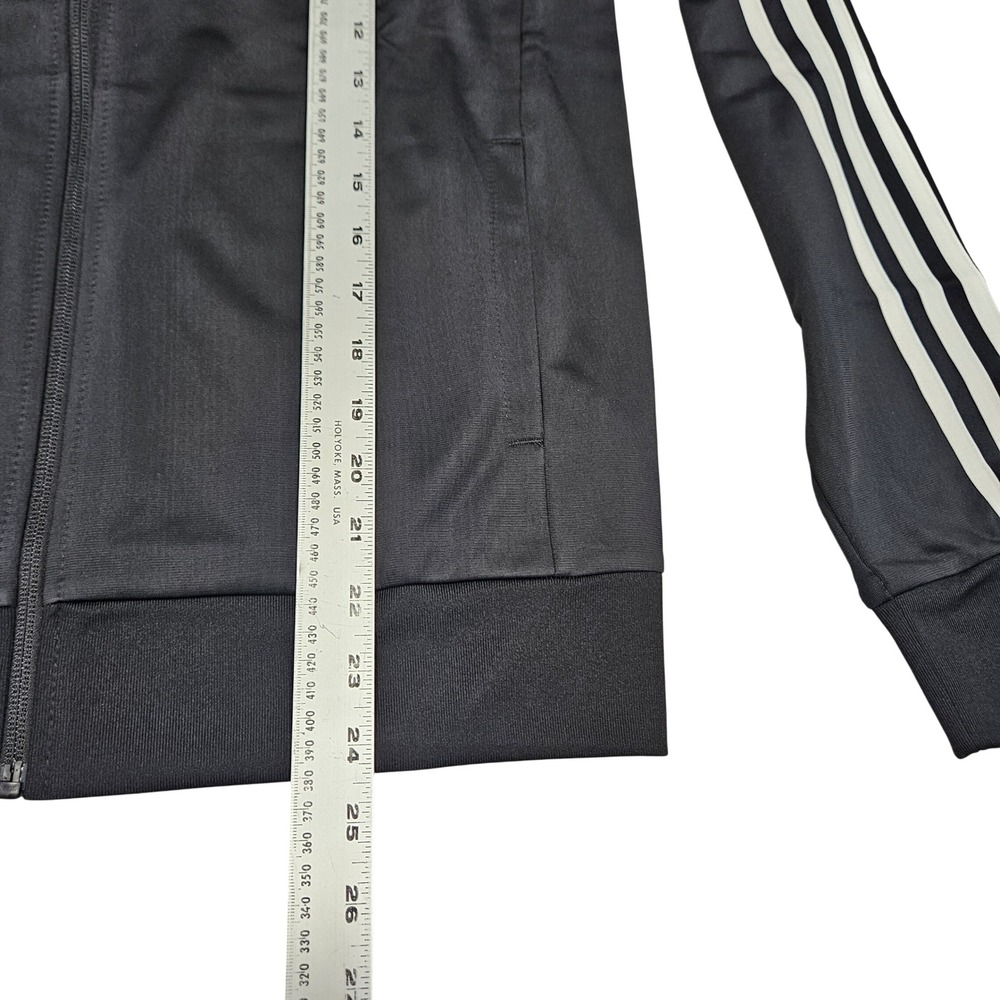 Adidas Track Jacket Womens Medium Black 3-Stripe Full Zip Tricot Athletic Sport - Picture 6 of 8